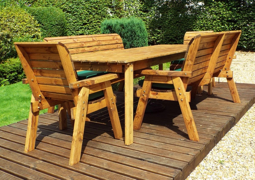 Charles Taylor 8 Seat Rectangular Table Combi Scandinavian Redwood Garden Furniture - Image 16