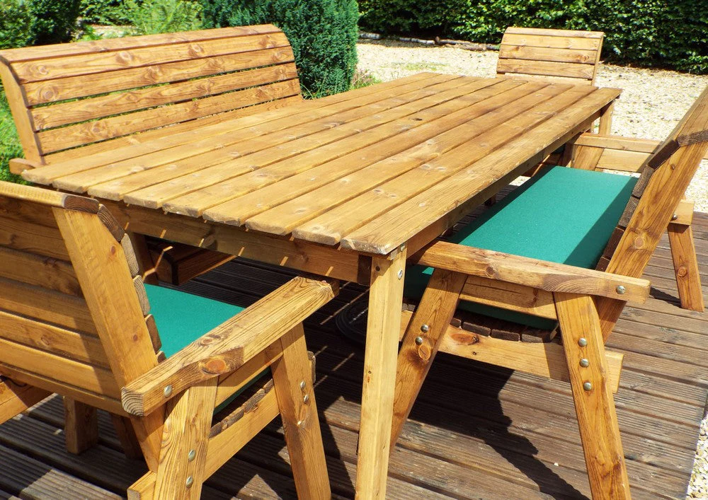 Charles Taylor 8 Seat Rectangular Table Combi Scandinavian Redwood Garden Furniture - Image 18