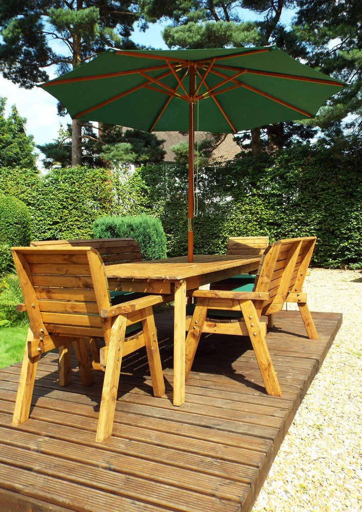 Charles Taylor 8 Seat Rectangular Table Combi Scandinavian Redwood Garden Furniture - Image 19