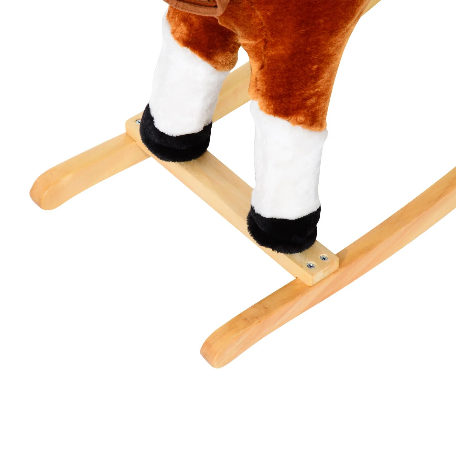 Children Plush Rocking Horse with Sound-Brown - Image 9