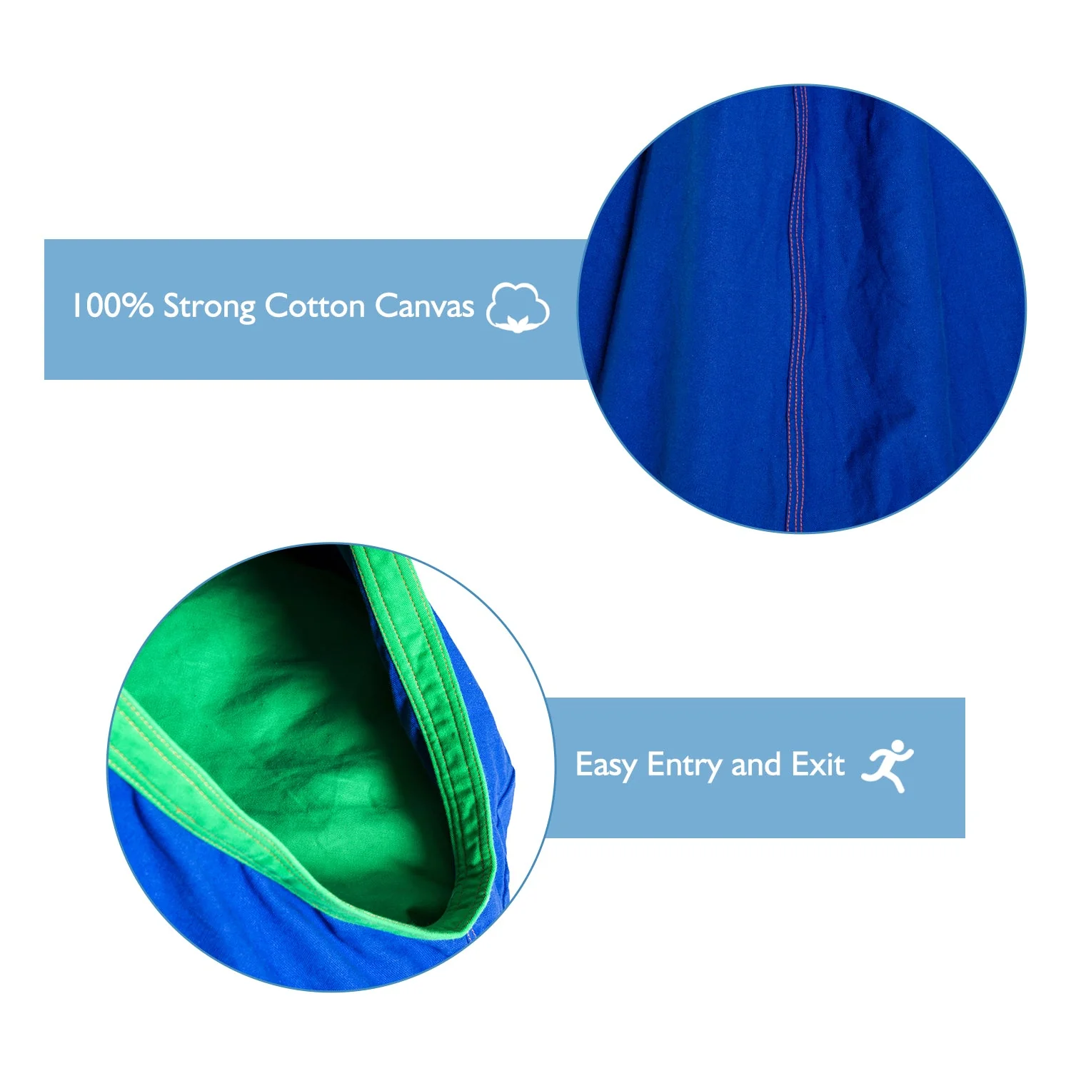 Children's Canvas Hanging Swing Chair Pod Chair Blue - Image 5