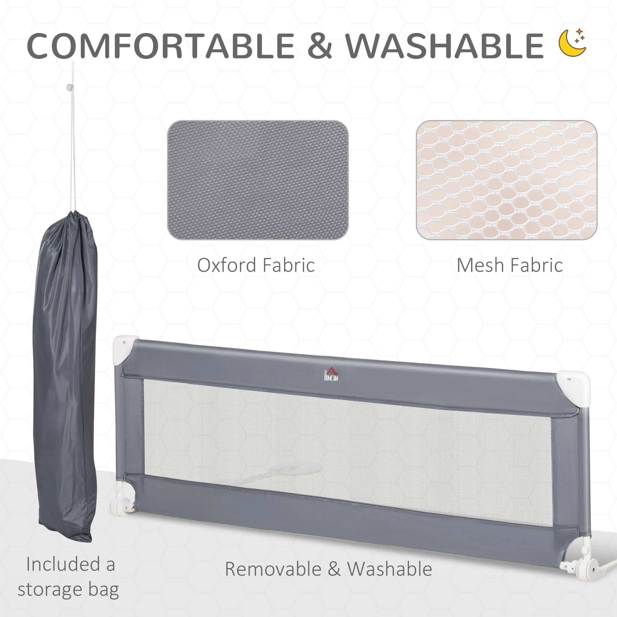 Children's Protective Bed-Side Guard - Grey - Image 6