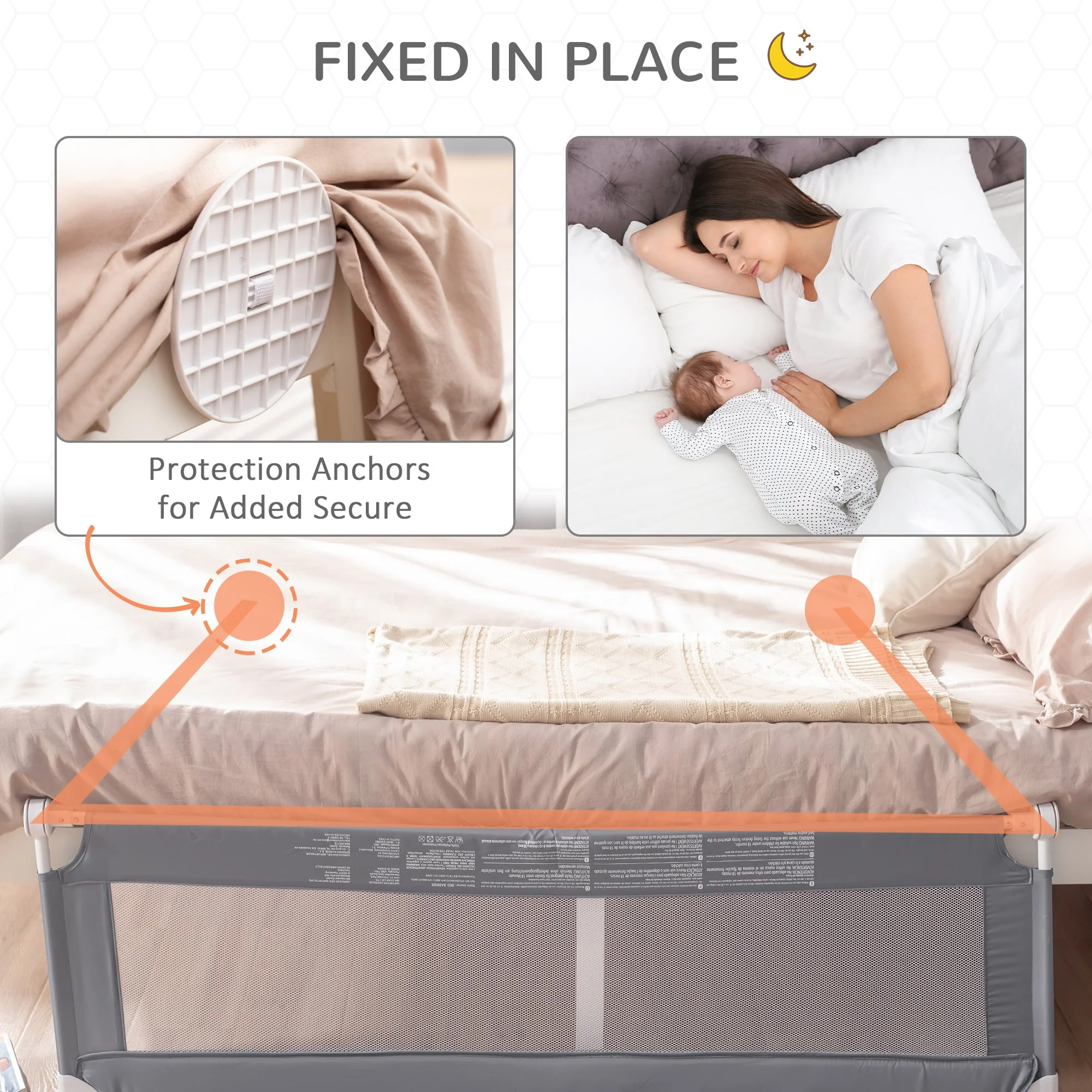 Children's Protective Bed-Side Guard - Grey - Image 7