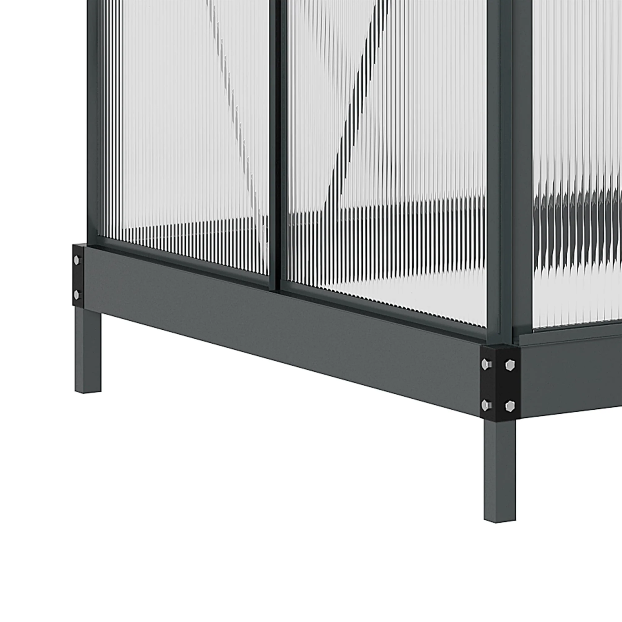 Clear Polycarbonate Greenhouse Large Walk-In Green House Garden Plants Grow Galvanized Base Aluminium Frame with Slide Door - Image 8