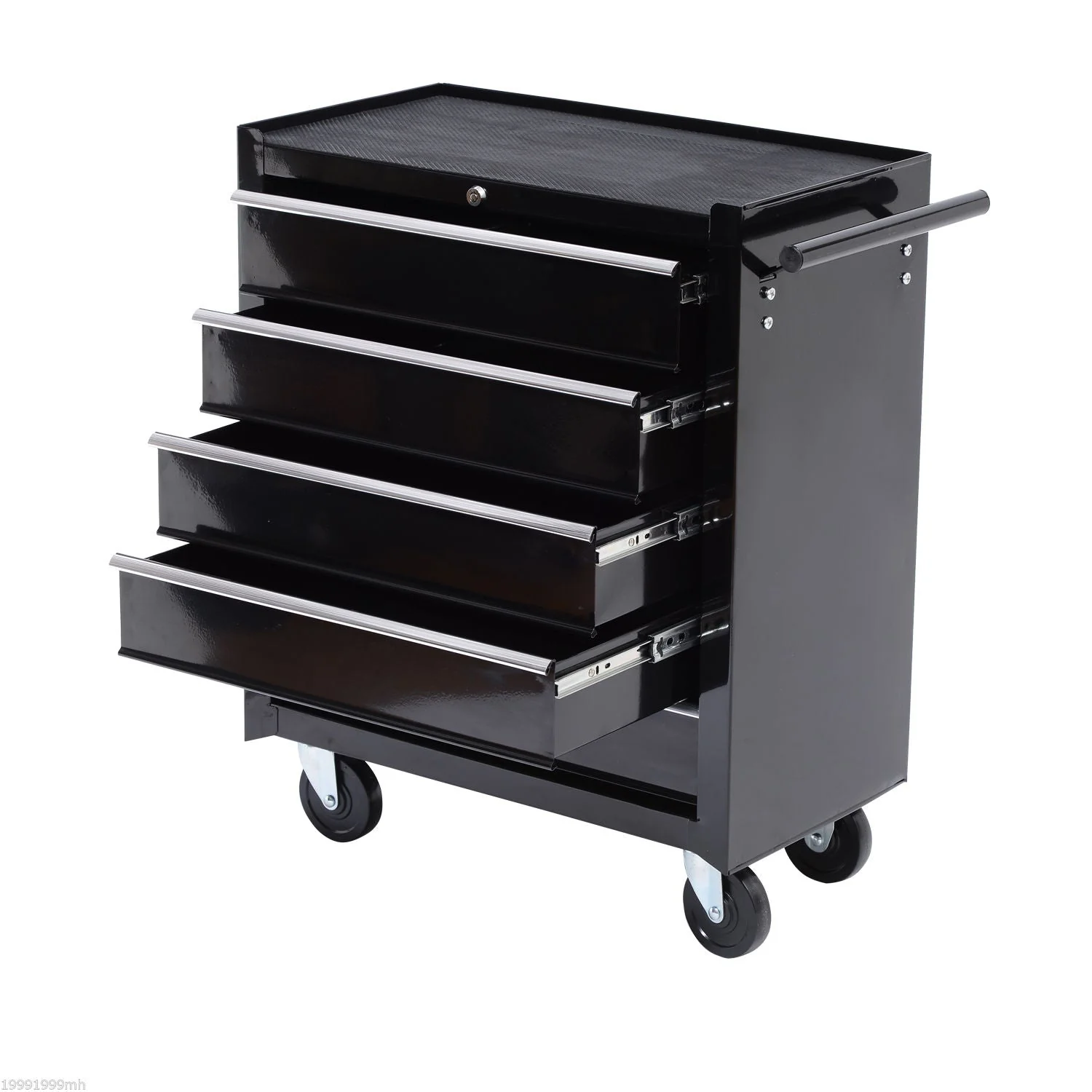 Cold Rolled Steel 5-Drawer Rolling Tool Storage Cabinet Tool Chest Black - Image 8