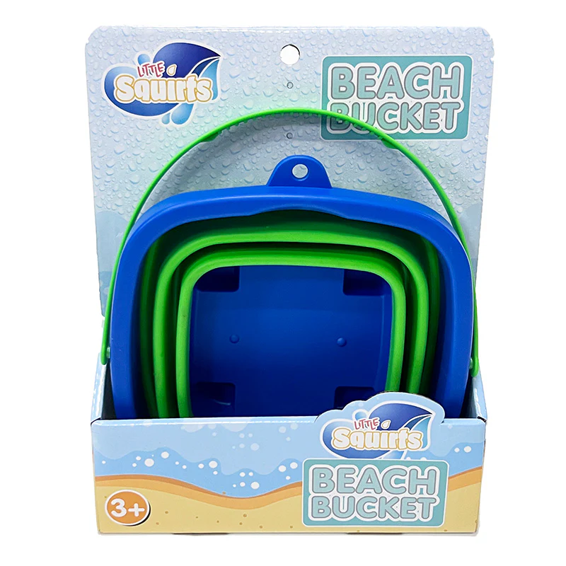 Collapsible Beach Bucket - Blue And Green - Image 2