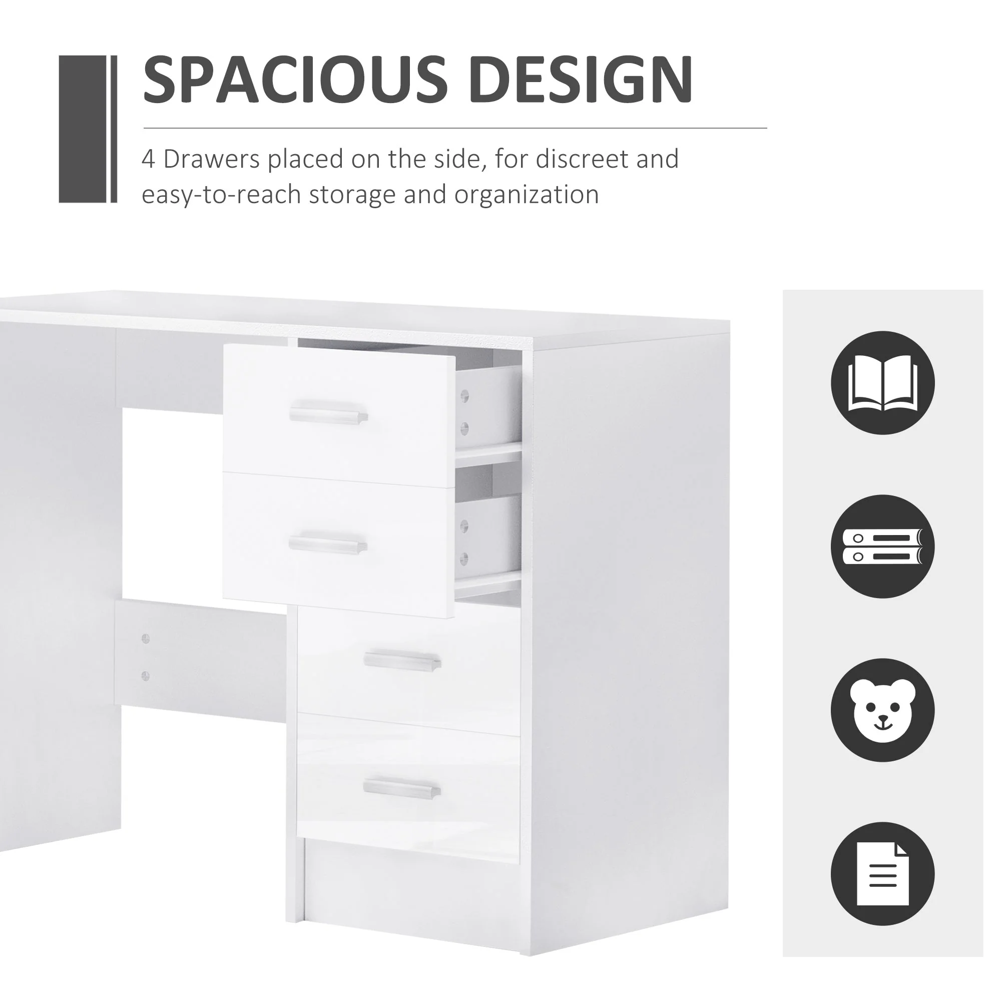 Computer Desk with Drawers - Image 3