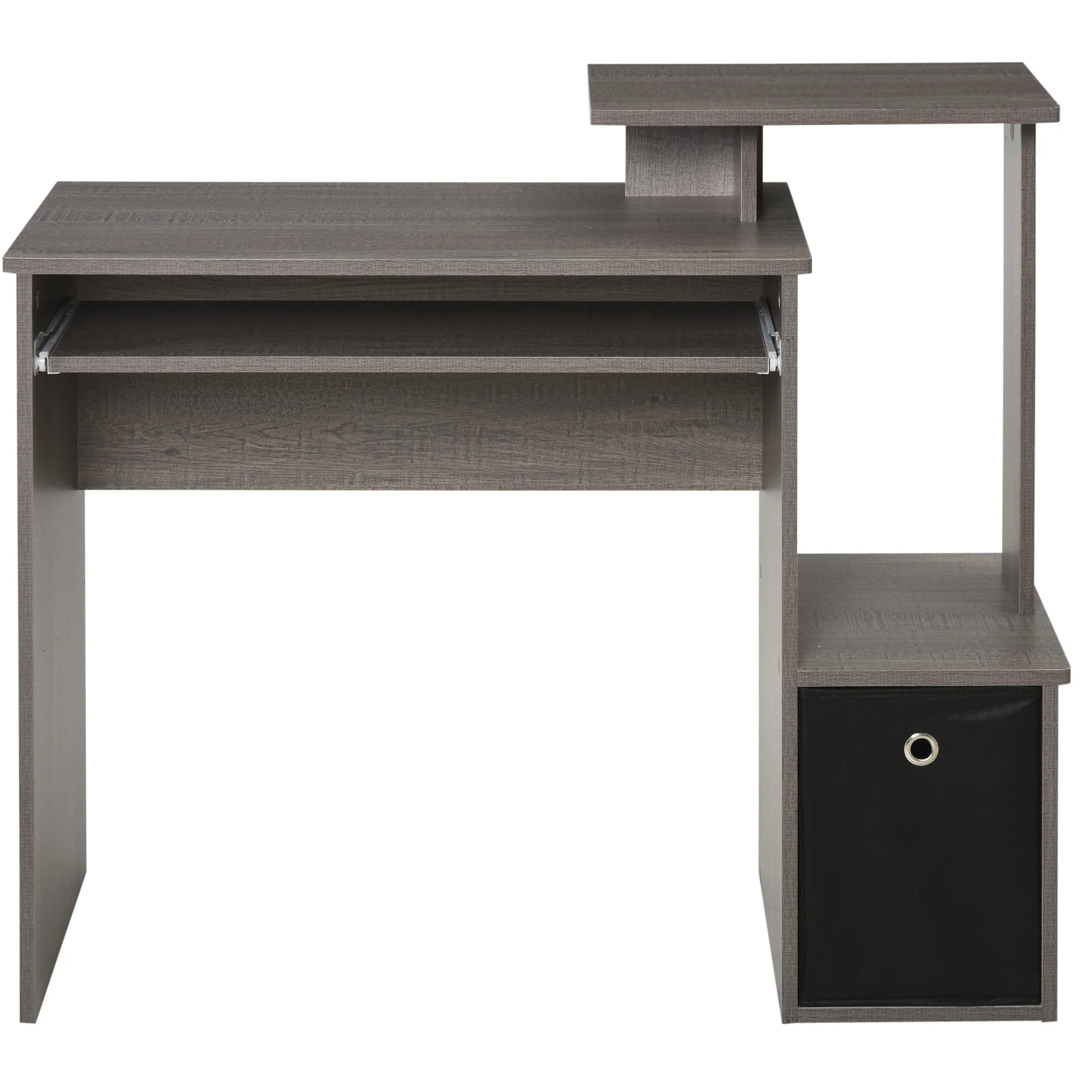 Computer Desk with Sliding Keyboard Tray Storage Drawer Shelf Home Office Workstation Grey - Image 8