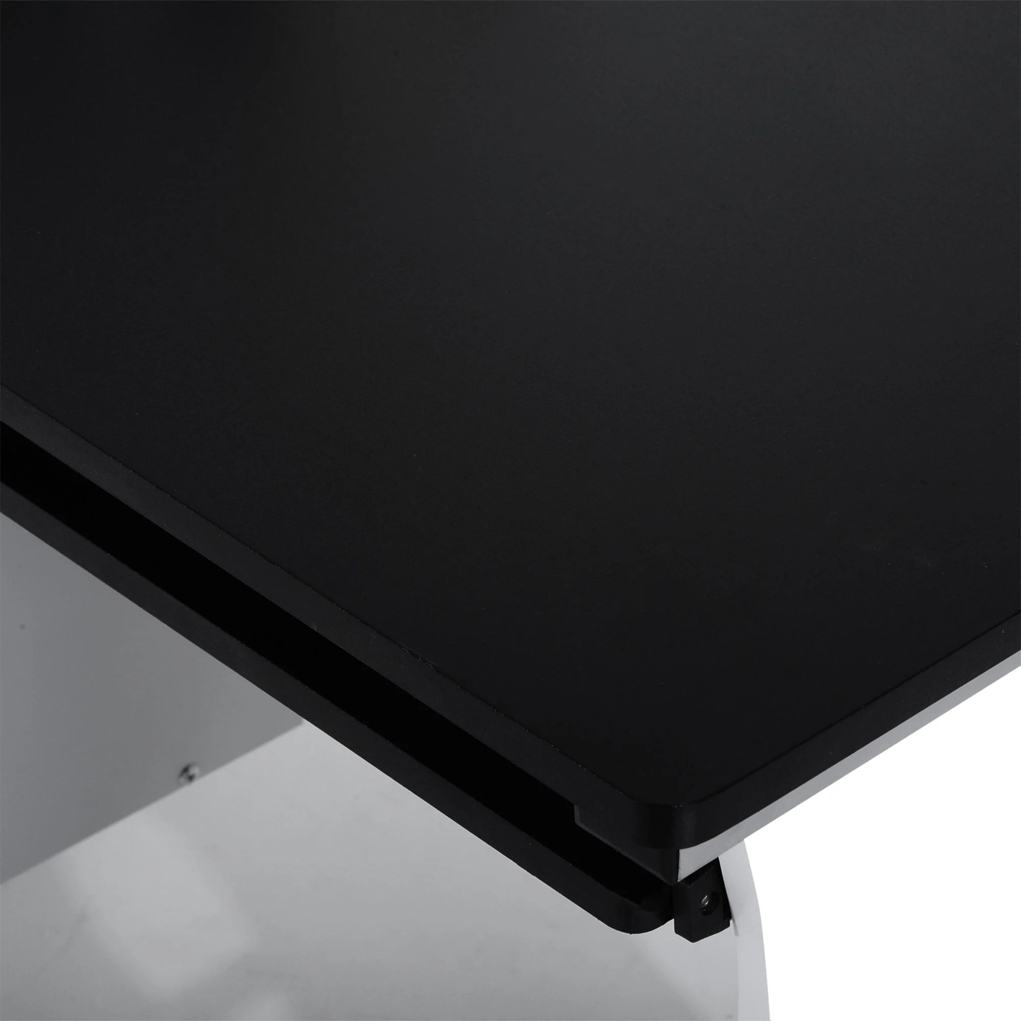 Computer Desk with Sliding Keyboard Tray Storage Drawers and Host Box Shelf Home Office Workstation Black - Image 7