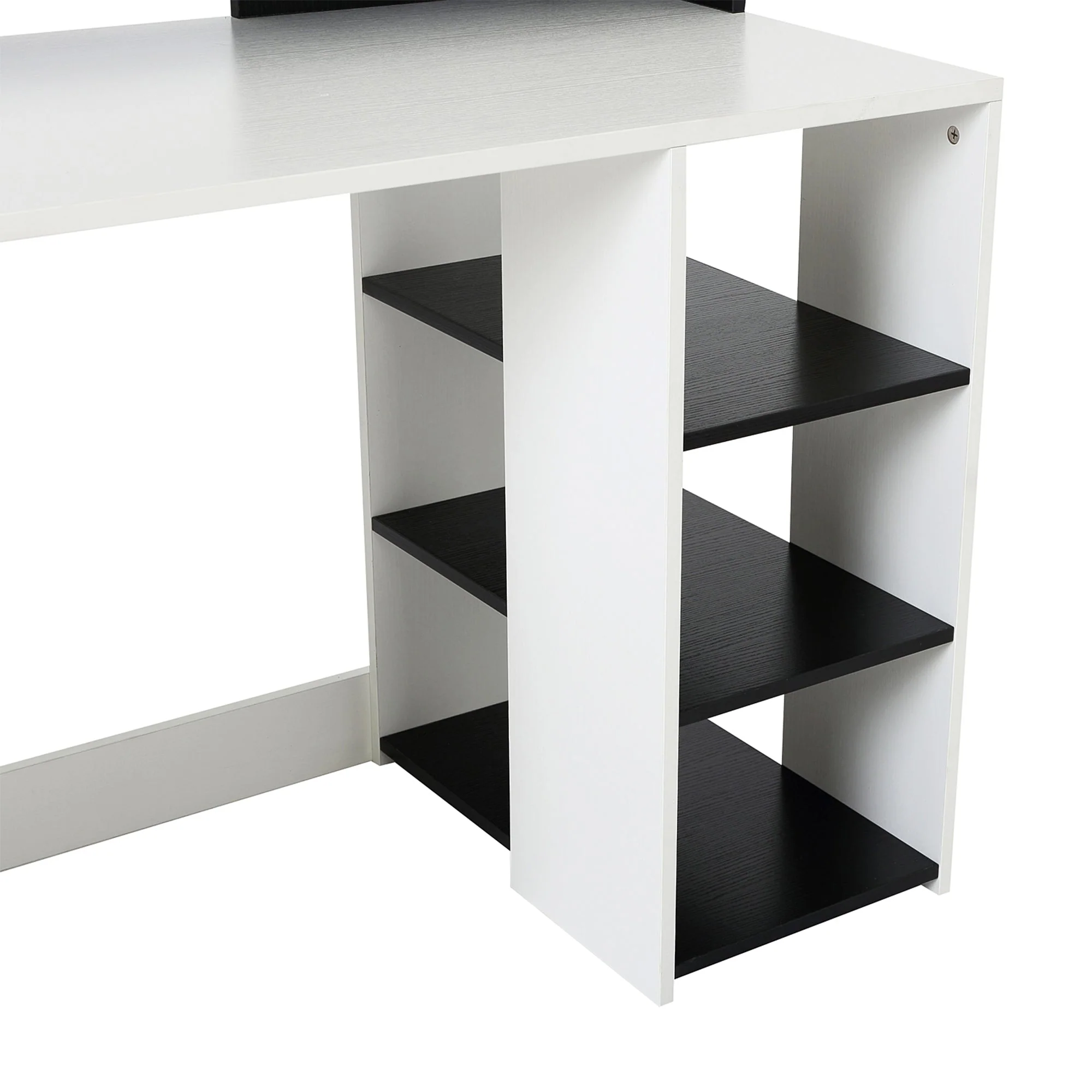 Computer Writing Desk Study Table Modern Home Office Workstation with Printer Rack - Image 6
