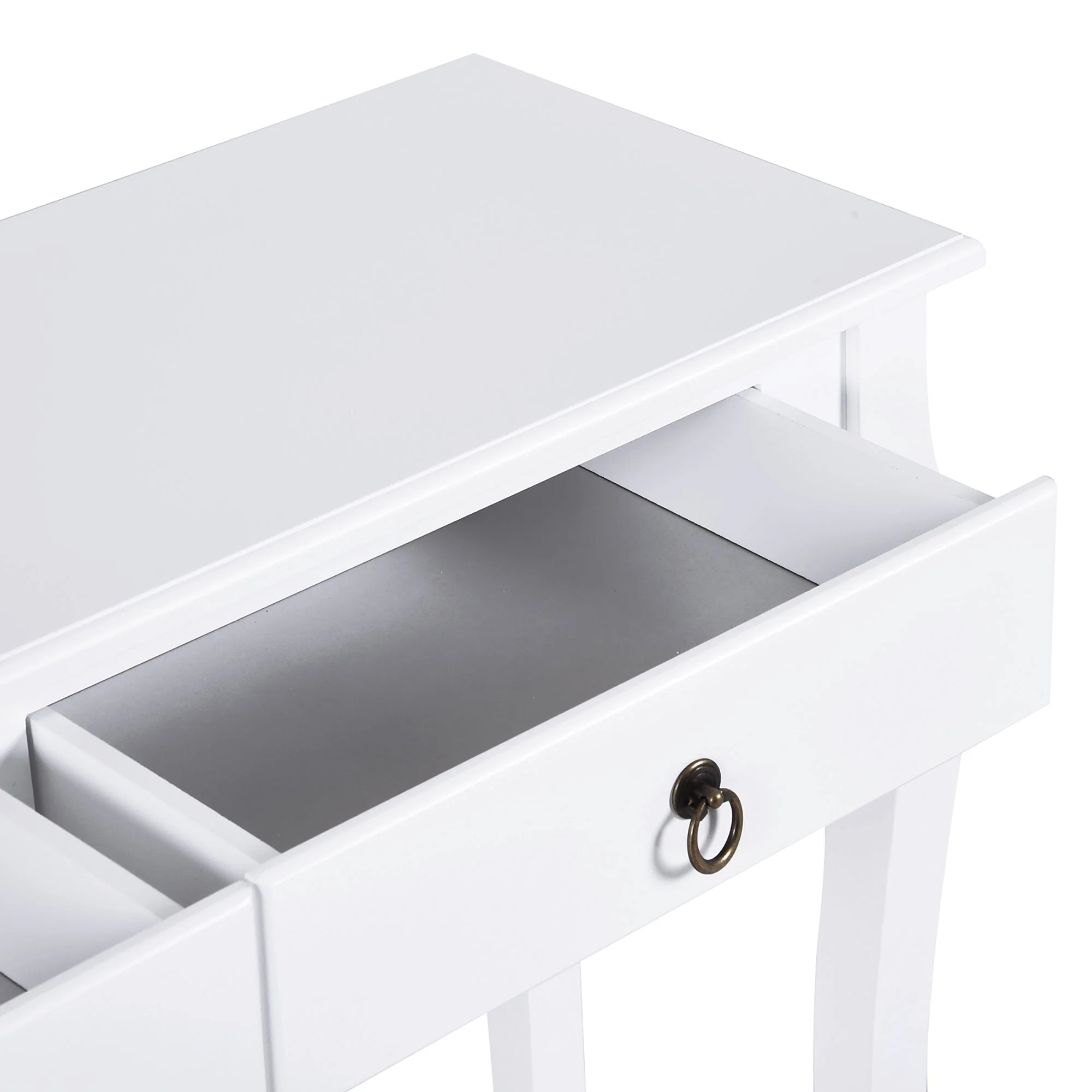 Console Table Modern Sofa Side Desk with Storage Shelves Drawers for Living Room Entryway Bedroom Ivory White - Image 7