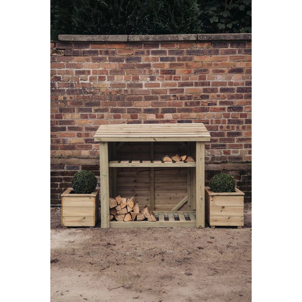 Contemporary Garden Log Store 131cm wide x 65cm deep by Churnet Valley - LS4X4KS - Image 2