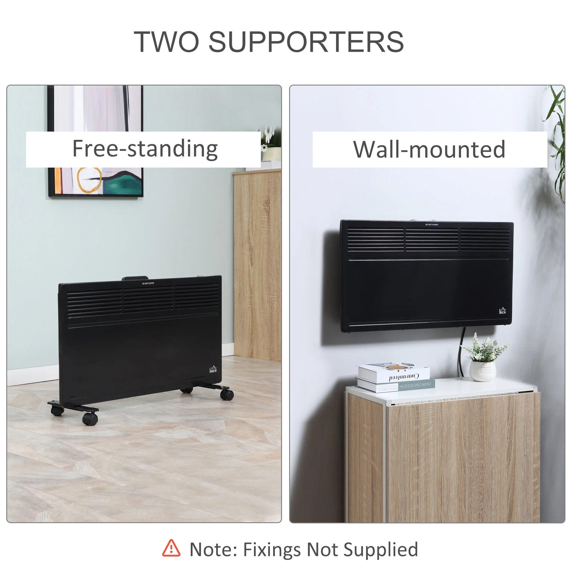 Convector Radiator Heater Freestanding or Wall-mounted w/ Adjustable Thermostat - Image 4