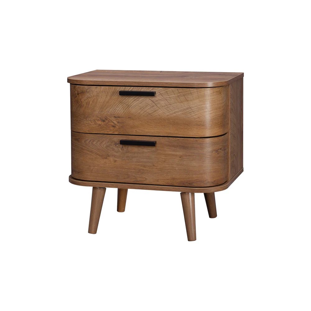 Copenhagen Bedside Table Dark Brown 2 Drawers - Image 2