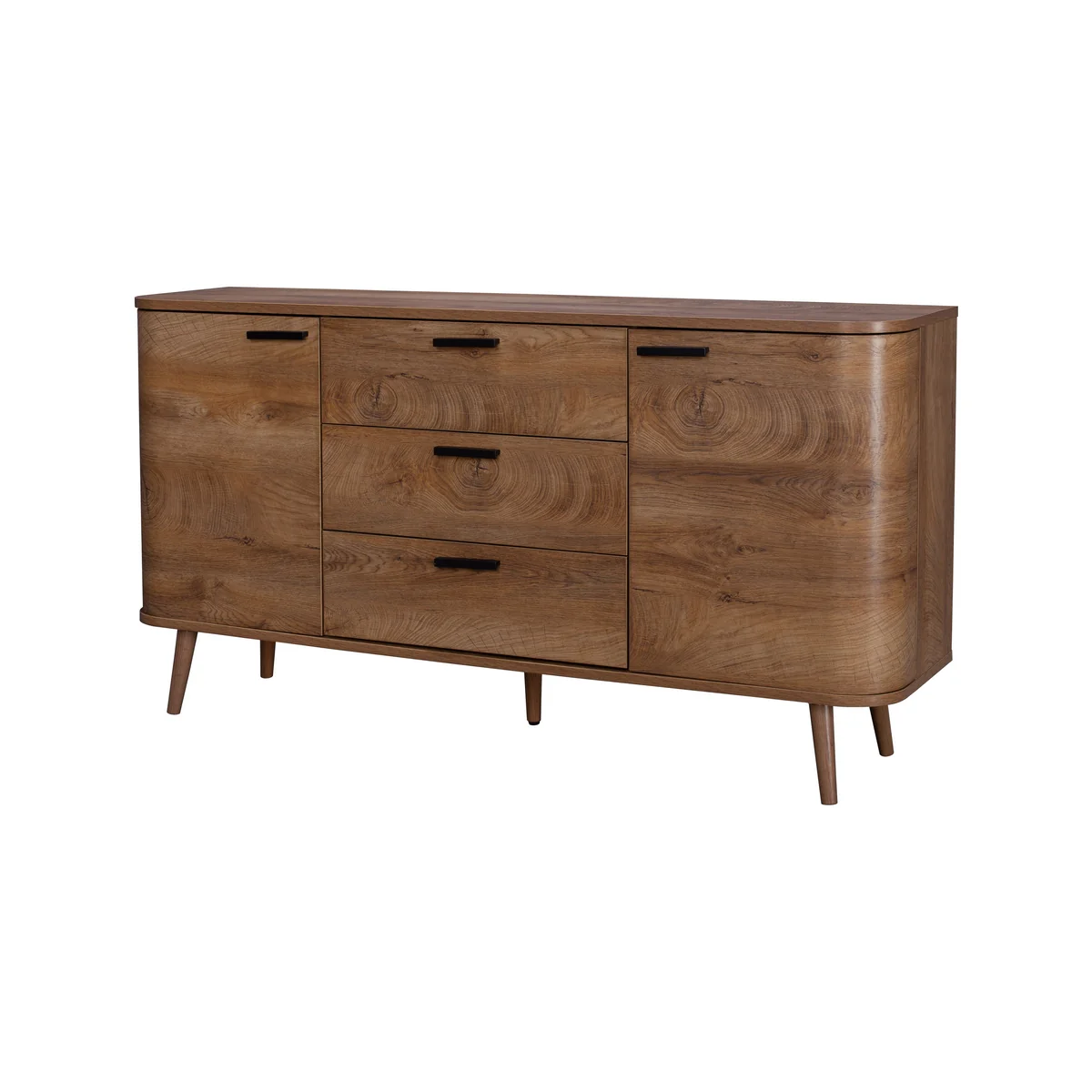 Copenhagen Large Sideboard Dark Brown 2 Doors 4 Shelves 3 Drawers - Image 2