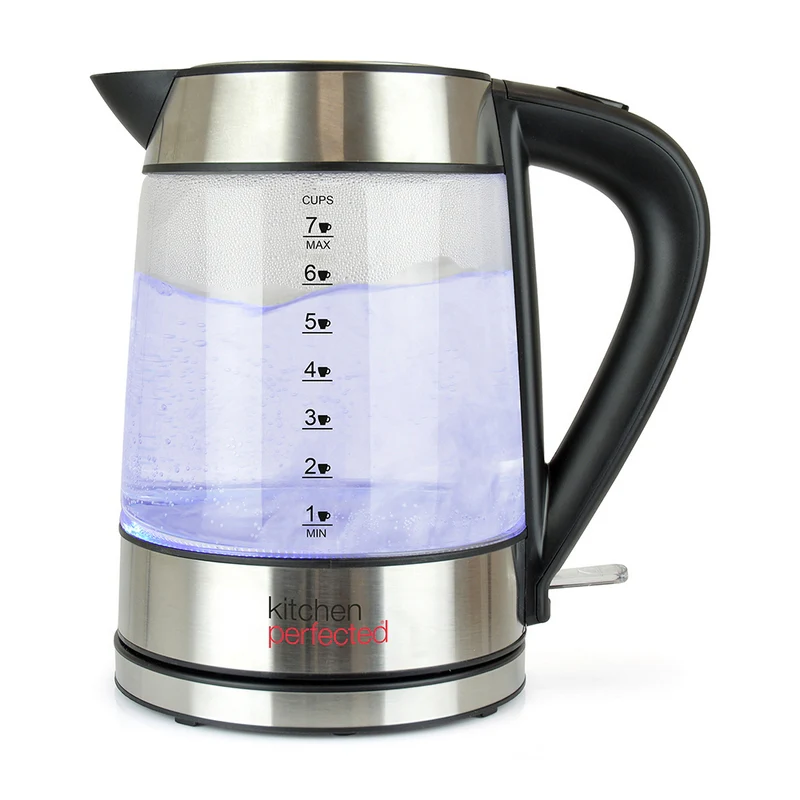 Cordless Glass And Steel Kettle By KitchenPerfected - 1.7 Litre - Image 2