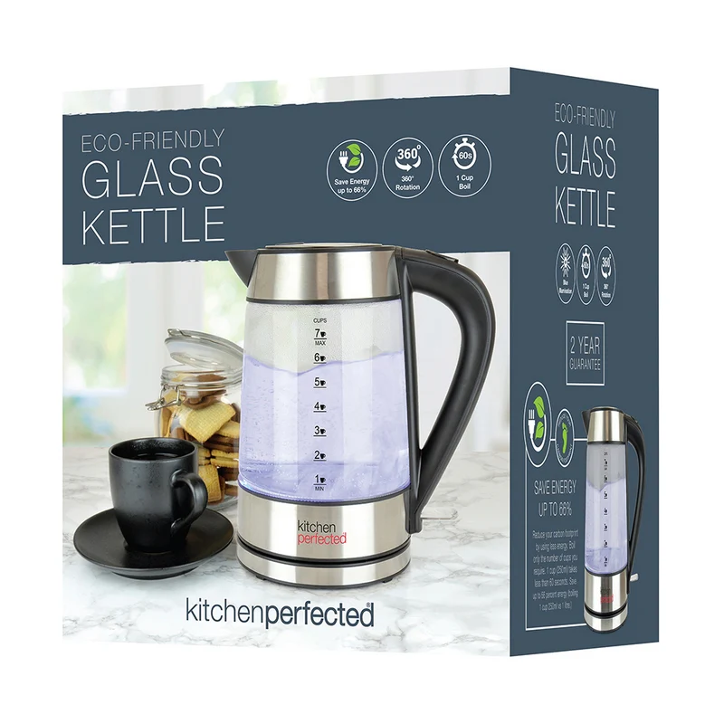 Cordless Glass And Steel Kettle By KitchenPerfected - 1.7 Litre - Image 3