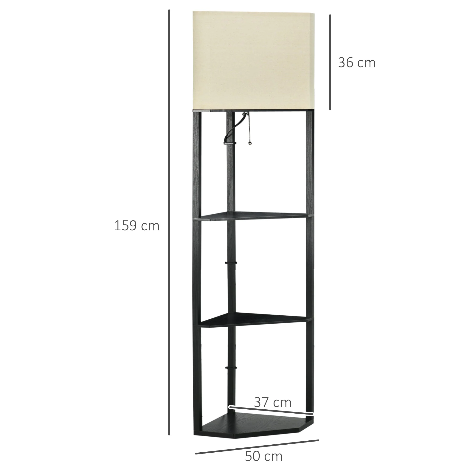 Corner Floor Lamp with Shelves - Image 3