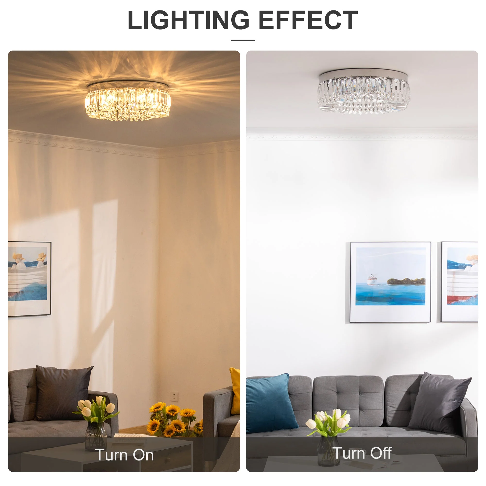 Crystal Ceiling Light Modern Chandeliers Stainless Steel Pendant Lights with Crystal Decorations for Living Room Bedroom Dining Room Hall Silver - Image 6