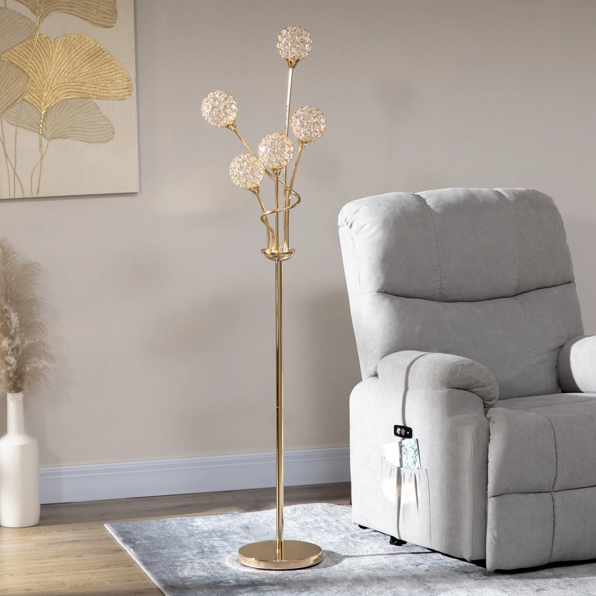 Crystal Floor Lamps for Living Room Bedroom with 5 Light - Image 6