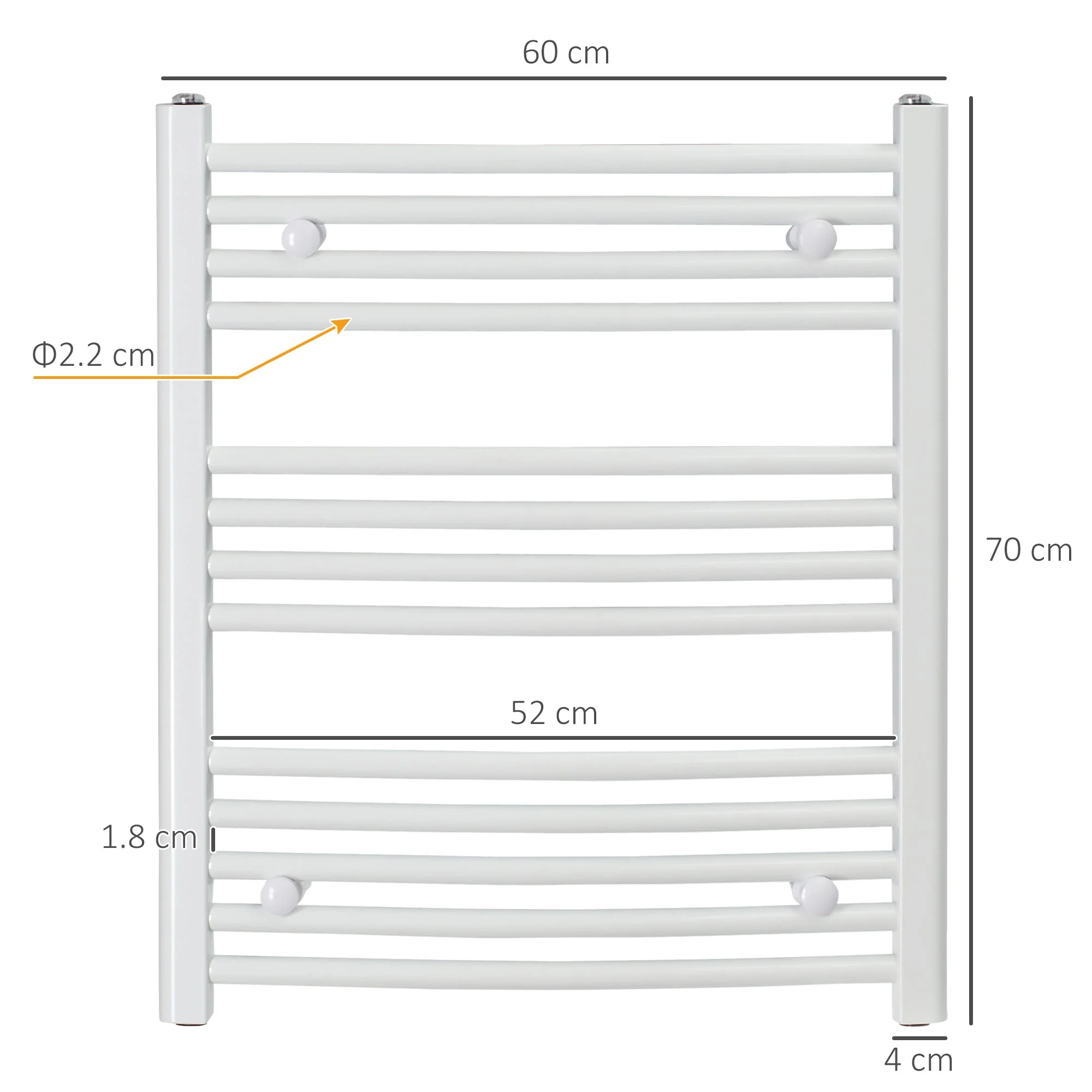 Curved Heated Towel Rail - Image 3