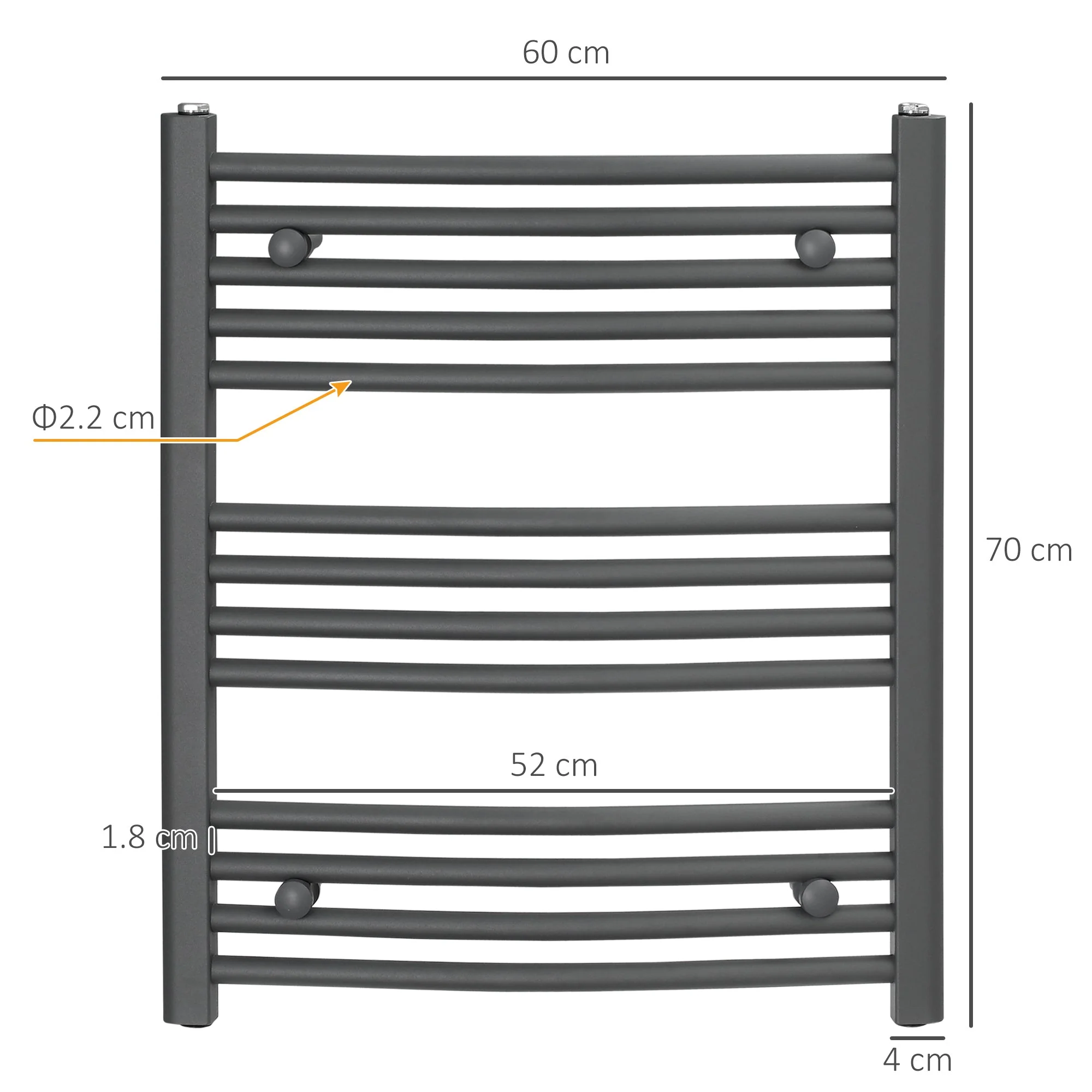 Curved Heated Towel Rail - Image 3