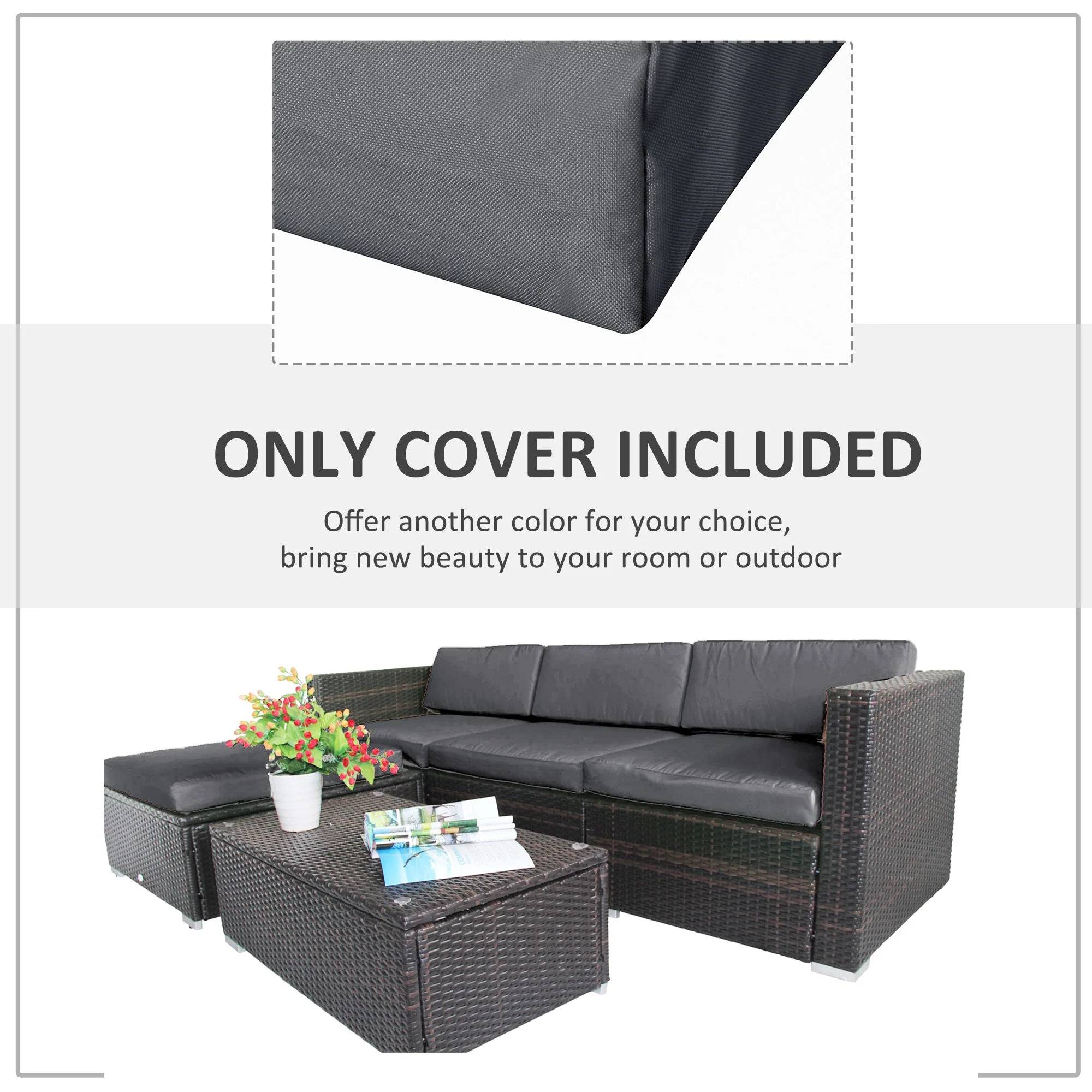 Cushion Cover Replacement Garden Rattan Patio Furniture Seat Cover - Image 6