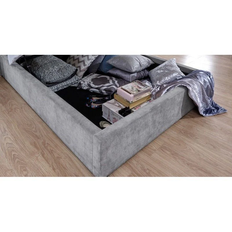 Dakota King Size Ottoman Bed Fabric Grey 6 x 7ft - Image 3