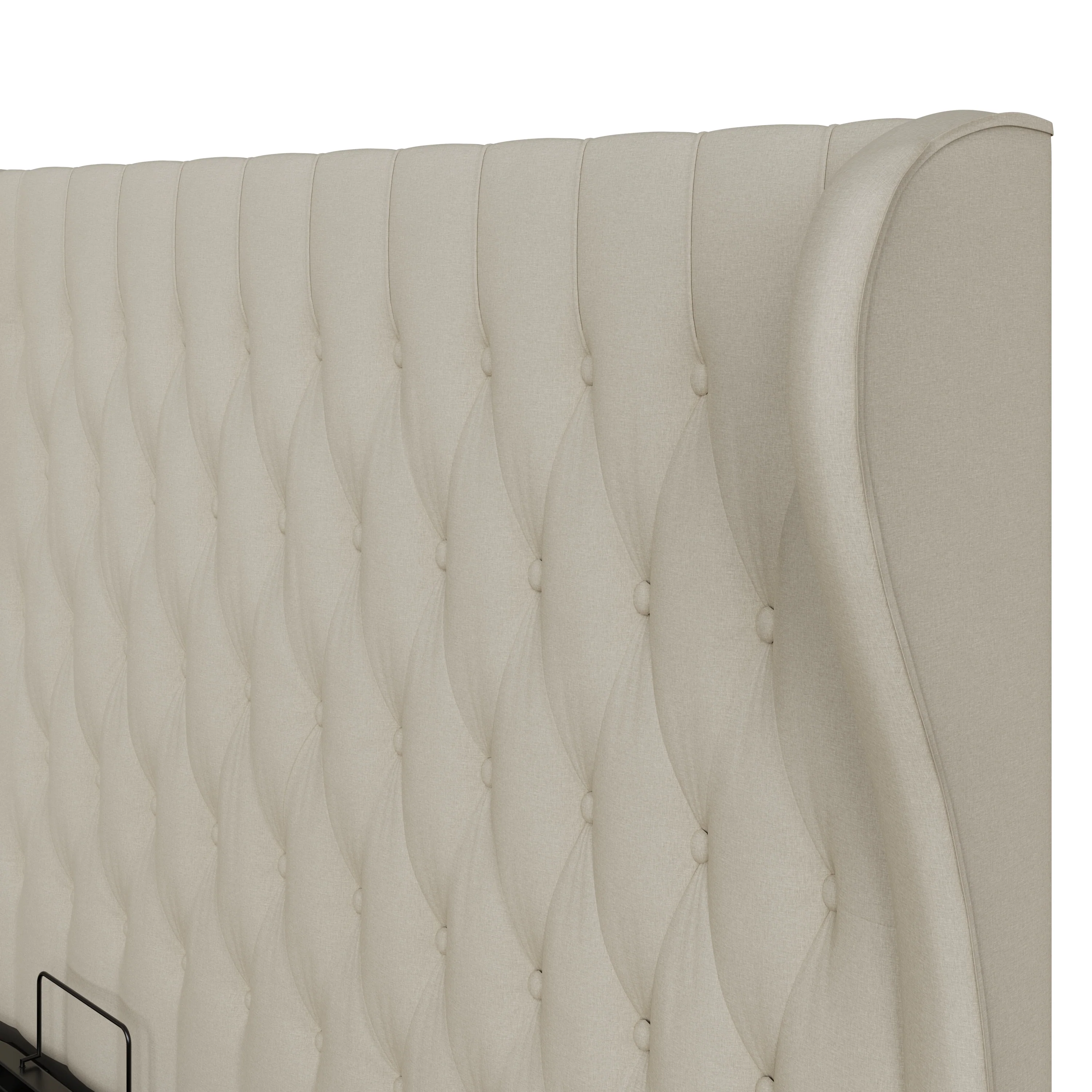 Dakota Double Ottoman Bed Wood & Fabric Natural 6 x 7ft - Image 5