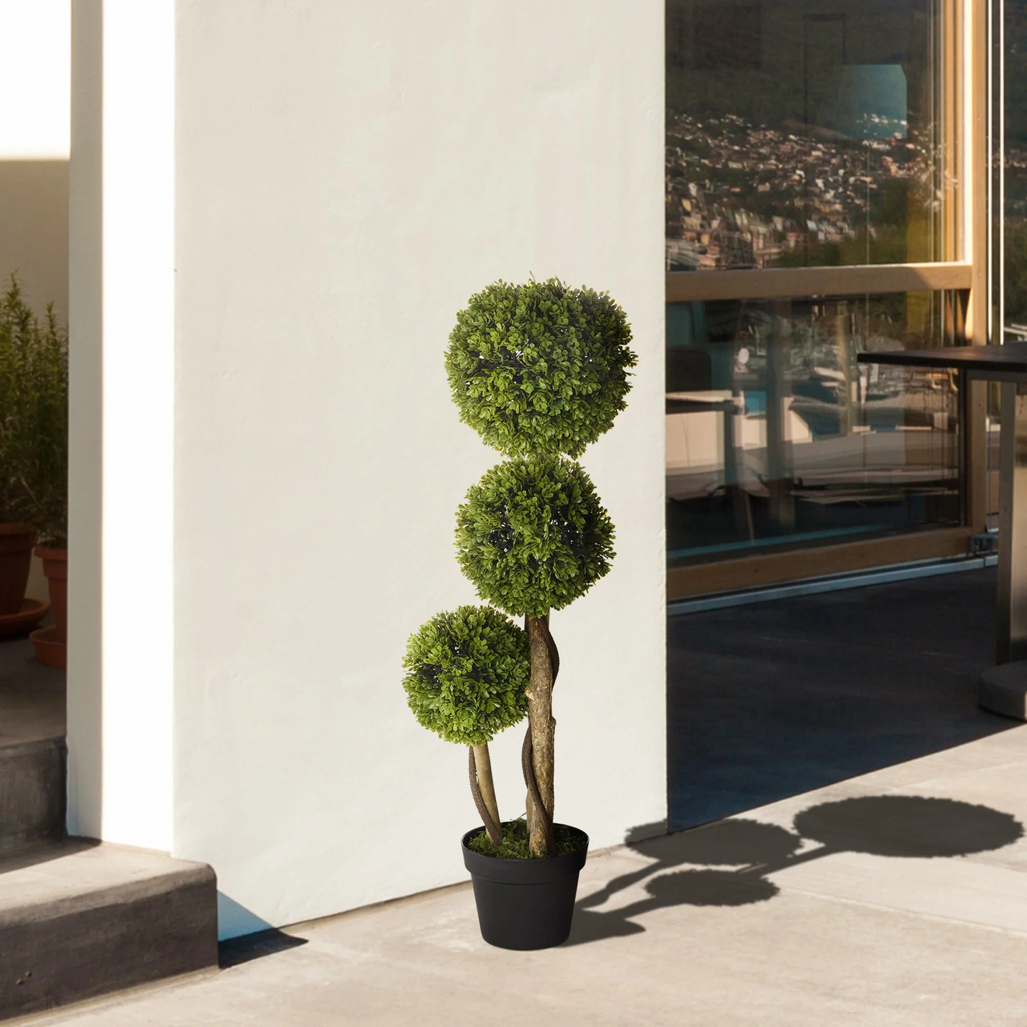 Decorative Artificial Plants Boxwood Ball Topiary Trees in Pot Fake Plants for Home Indoor Outdoor Decor - Image 6