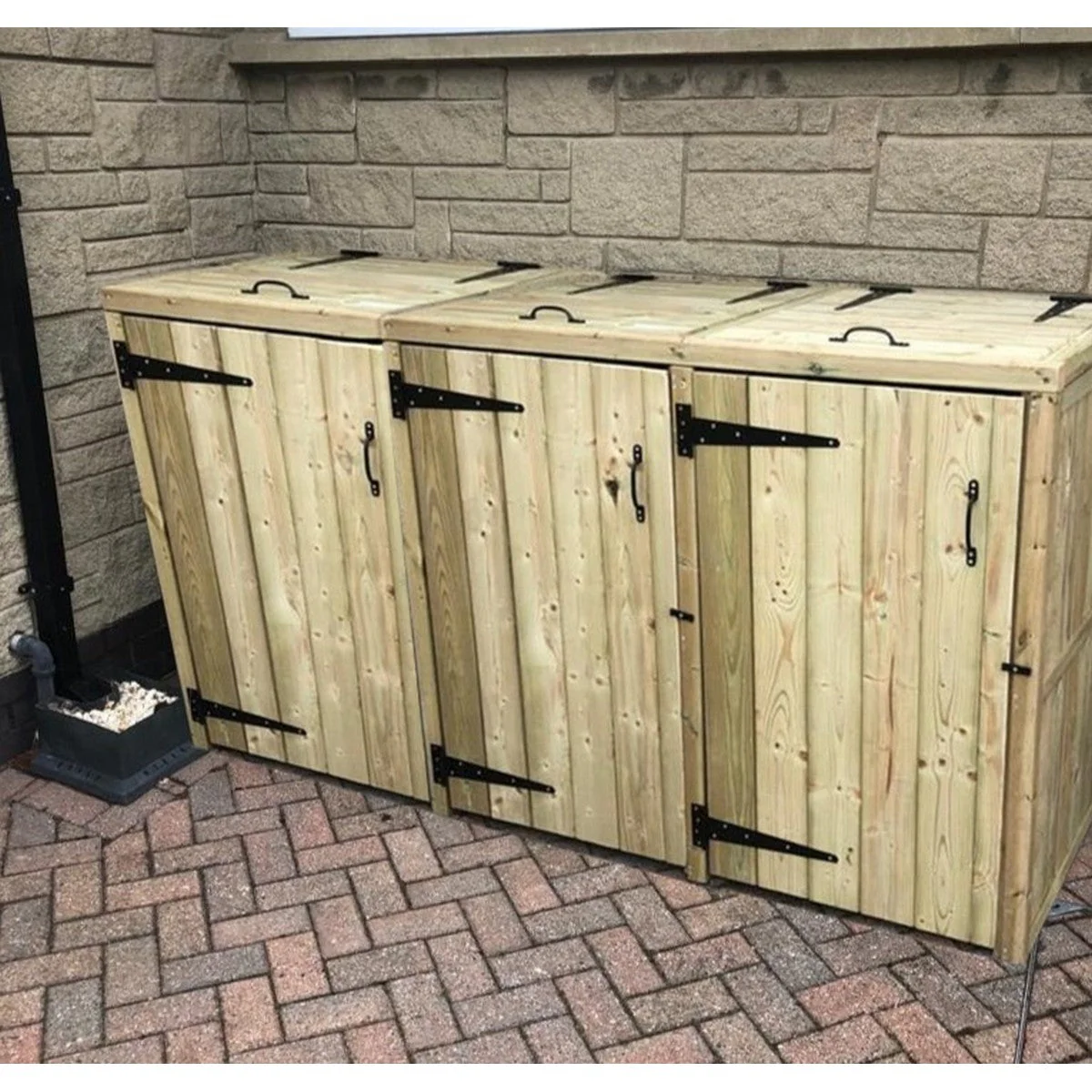 Deluxe Garden Bin Store 210cm wide x 90cm deep by Churnet Valley - BS103 - Image 2