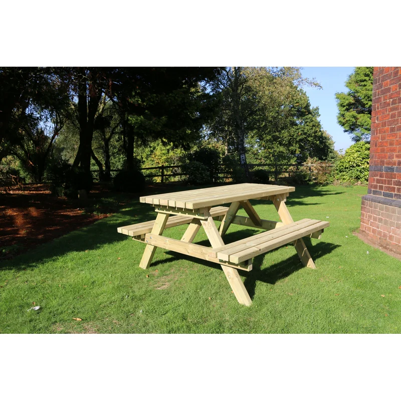 Deluxe Garden Picnic Table by Churnet Valley - 6 Seats - Image 2
