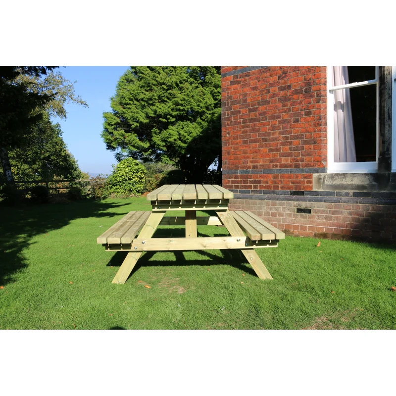 Deluxe Garden Picnic Table by Churnet Valley - 6 Seats - Image 3