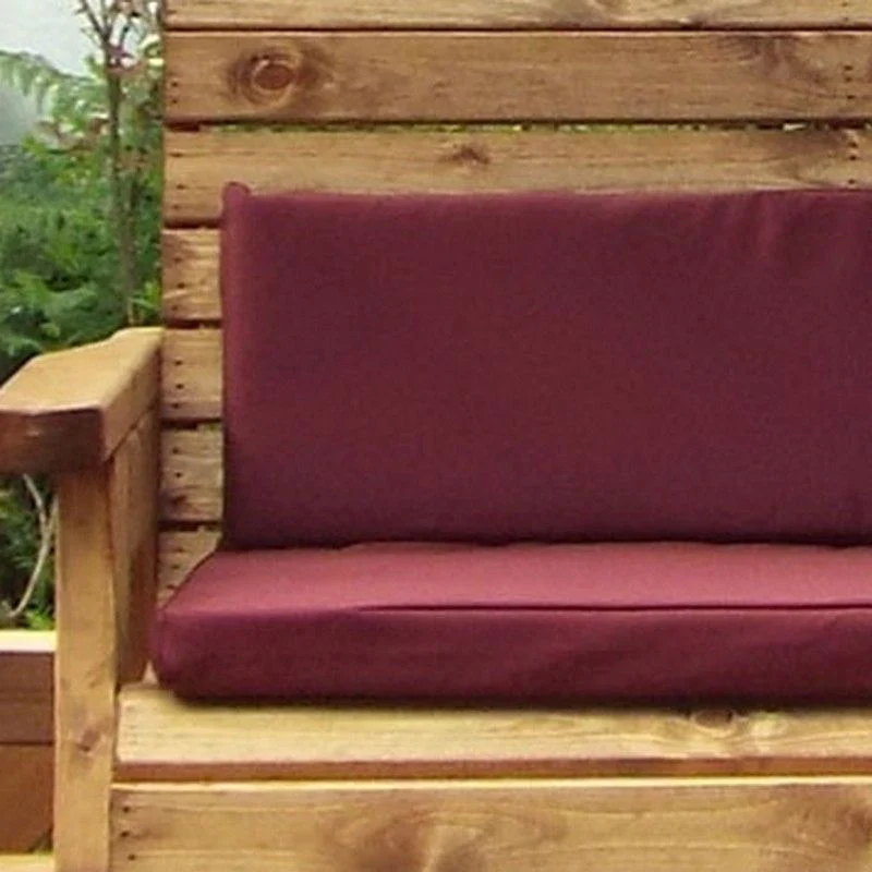 Deluxe Garden Planter Bench by Charles Taylor - 2 Seats Burgundy Cushions - Image 4