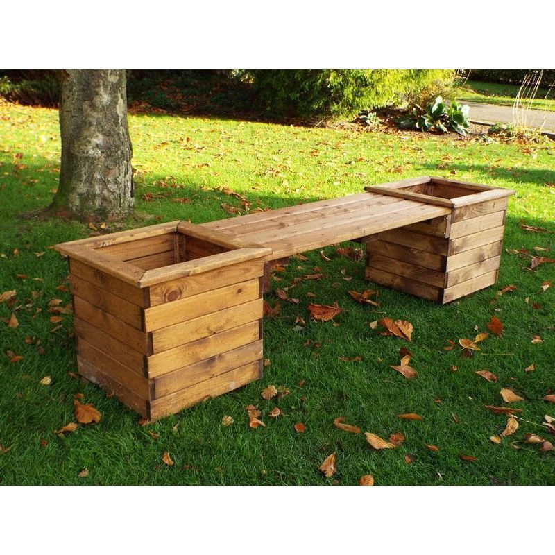 Deluxe Garden Planter Bench by Charles Taylor - 2 Seats Green Cushions - Image 3