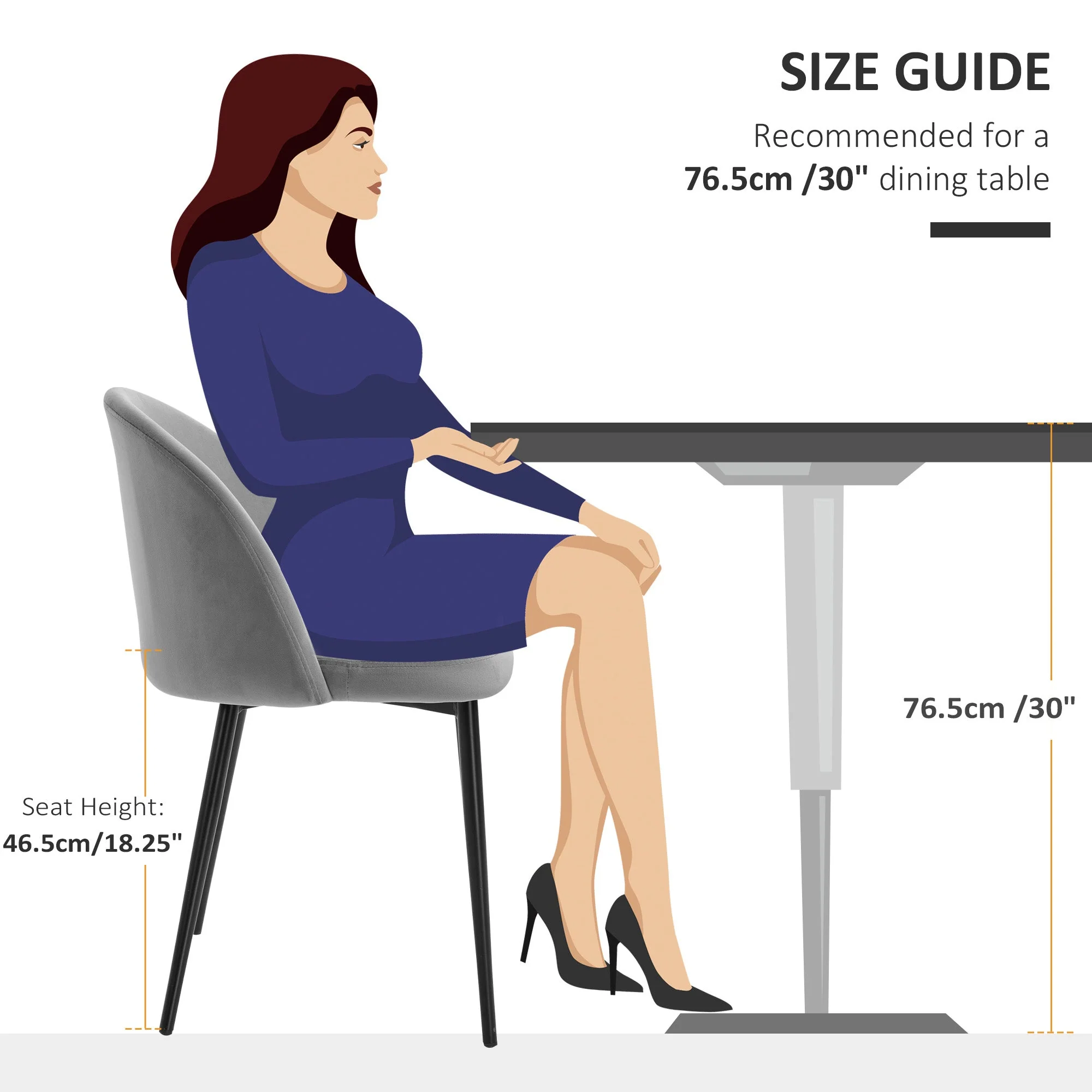 Dining Chairs Set of 2 Contemporary Design for Office Dining Kitchen w/Soft Fabric Seat and Back Living Room - Grey - Image 7