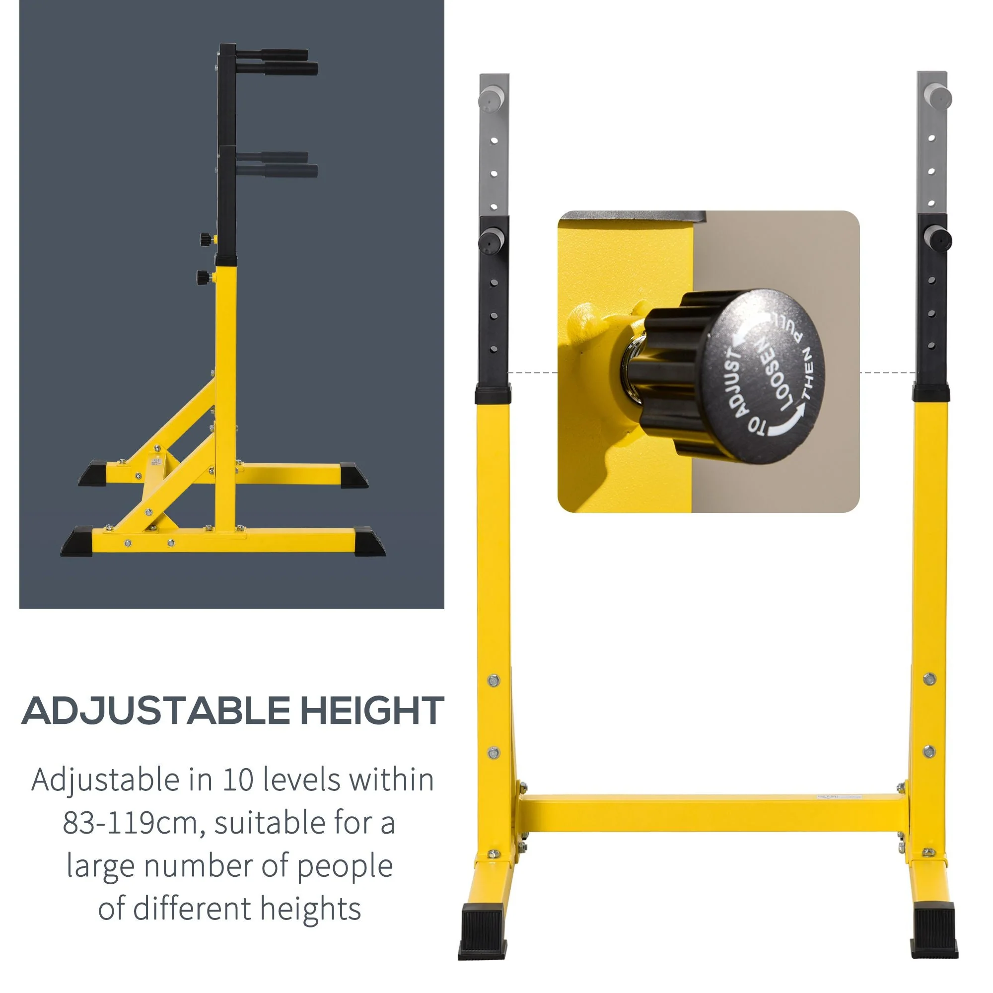 Dip Station Chin Up Parallel Bars Pull Up Power Tower Home Gym Workout Bicep Tricep Fitness Equipment Height Adjustable - Image 4
