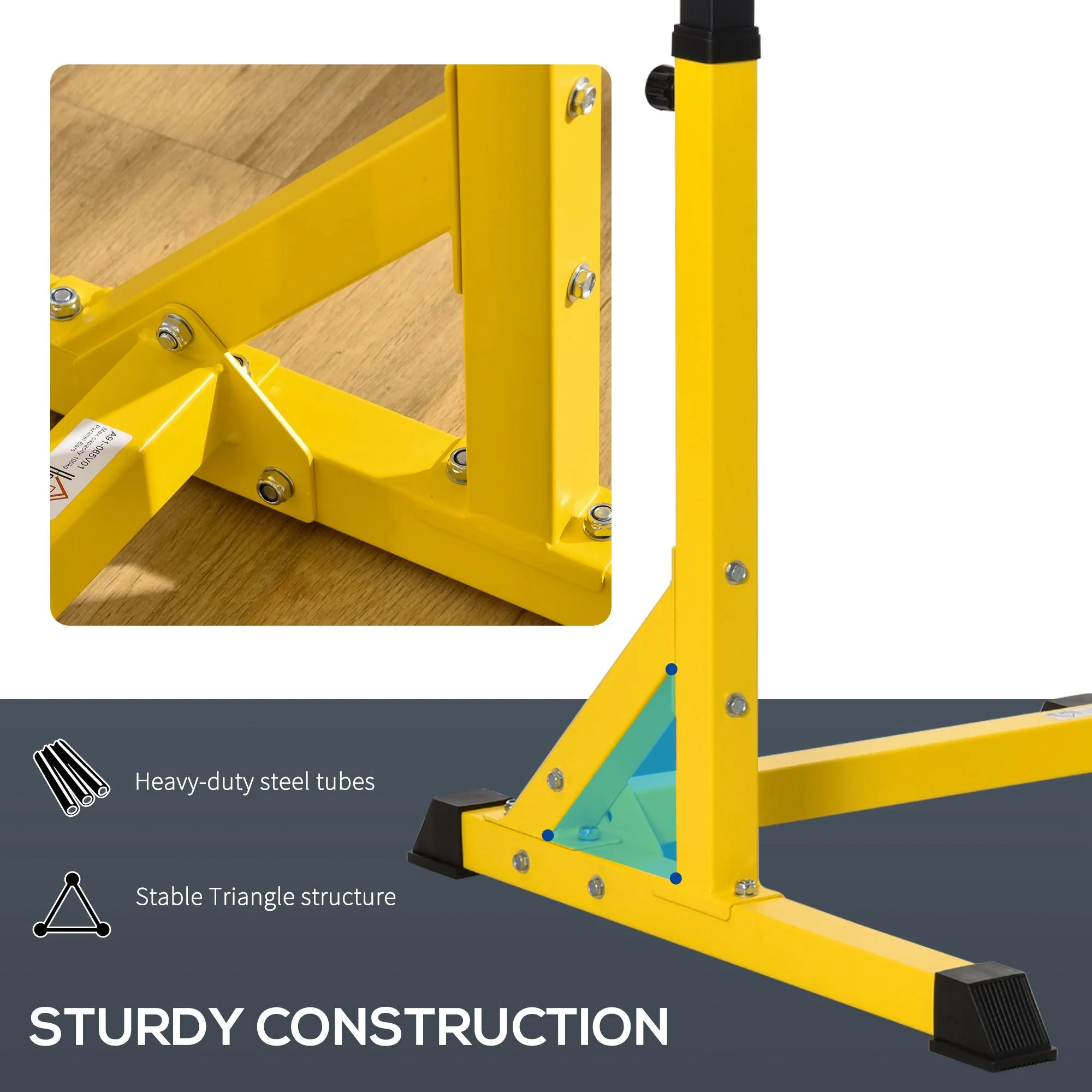 Dip Station Chin Up Parallel Bars Pull Up Power Tower Home Gym Workout Bicep Tricep Fitness Equipment Height Adjustable - Image 6