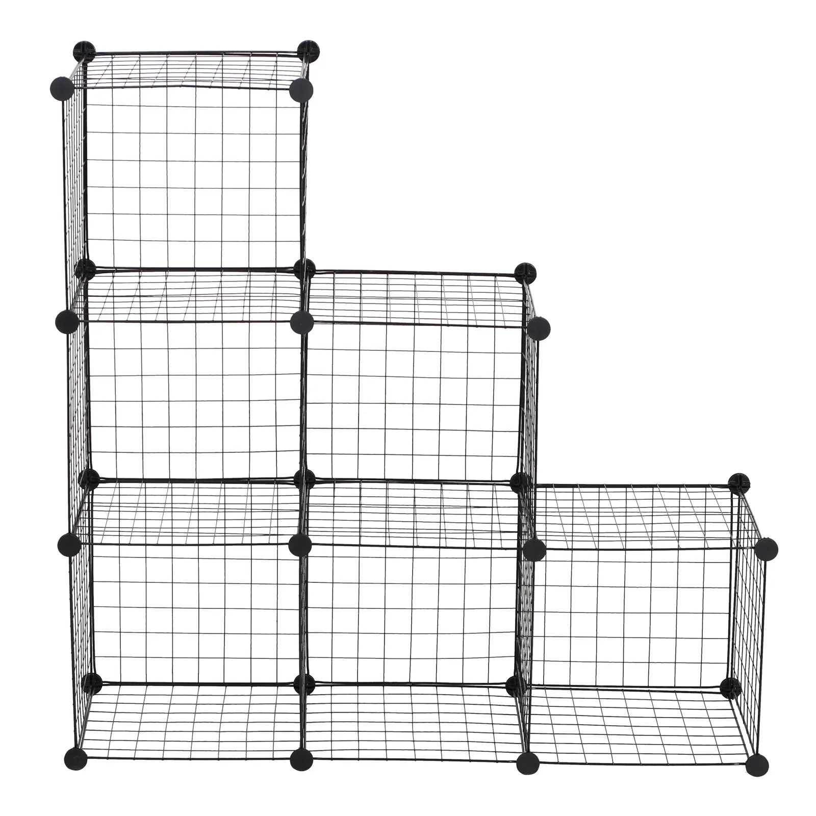 DIY 6 Cube Metal Wire Rack Interlocking Storage Cabinet Living Room Organiser Display Shelves Black - Image 7
