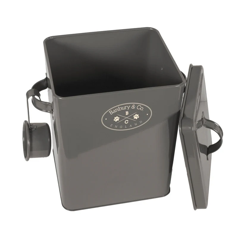 Dog Treat Storage Grey Metal 23cm by Banbury - Image 3