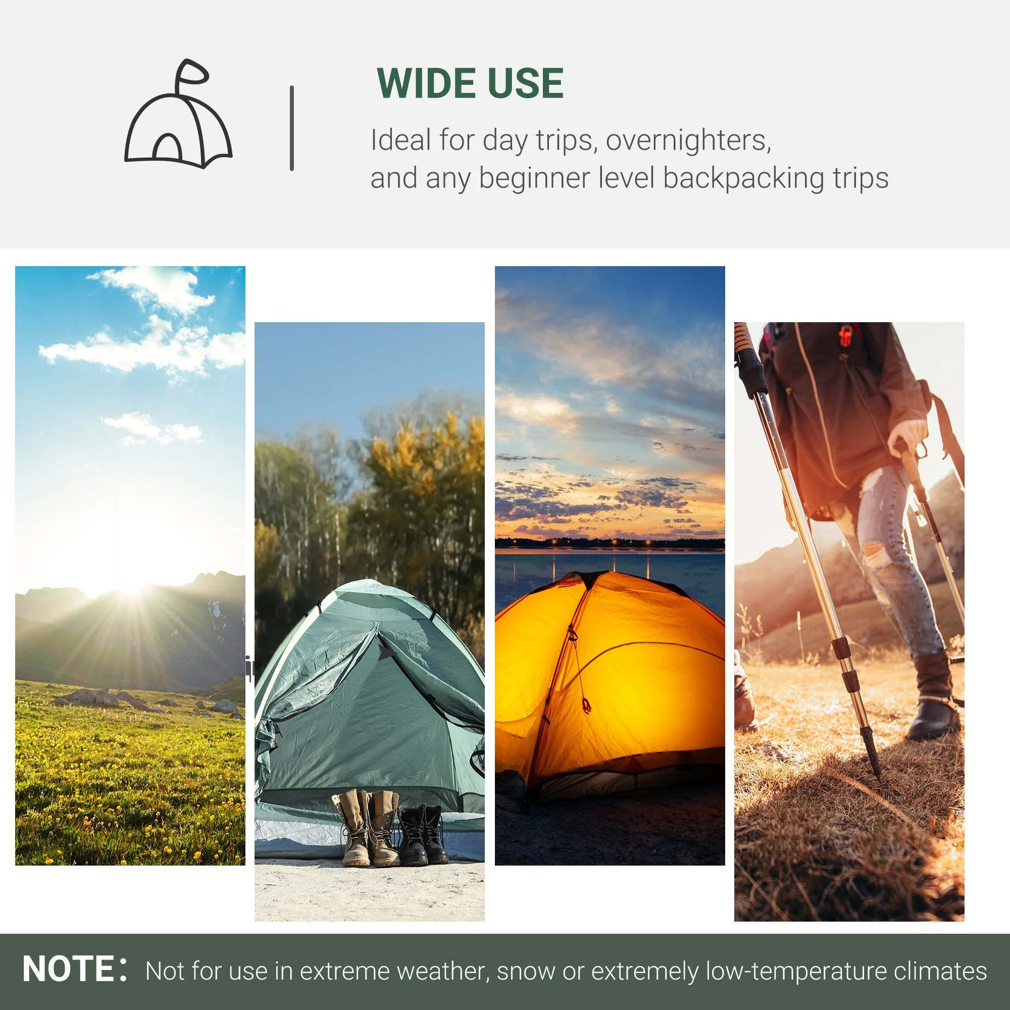 Dome Tent for 3-4 Person Family Tent with Large Windows Waterproof Green - Image 7