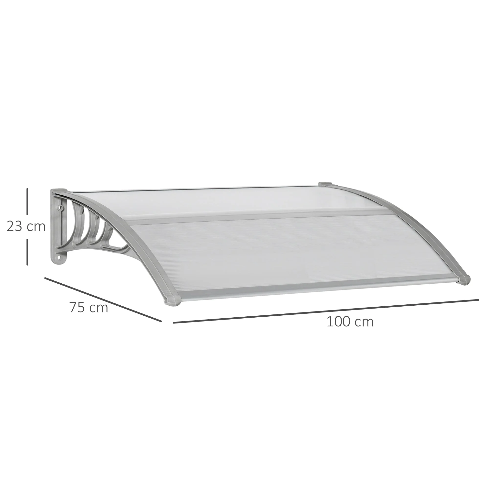 Door Canopy Awning Outdoor Window Rain Shelter Cover for Front/Back Door Porch Clear 100 x 75cm - Image 3
