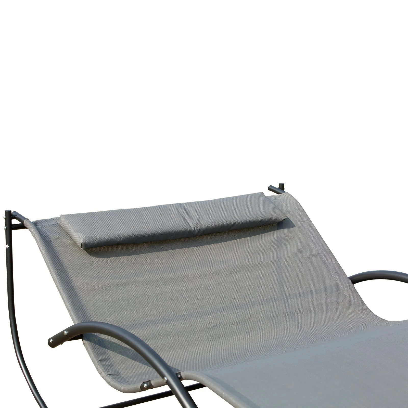 Double Hammock Chair Sun Lounger Outdoor Patio Garden Swing Rock Seat Grey - Image 7