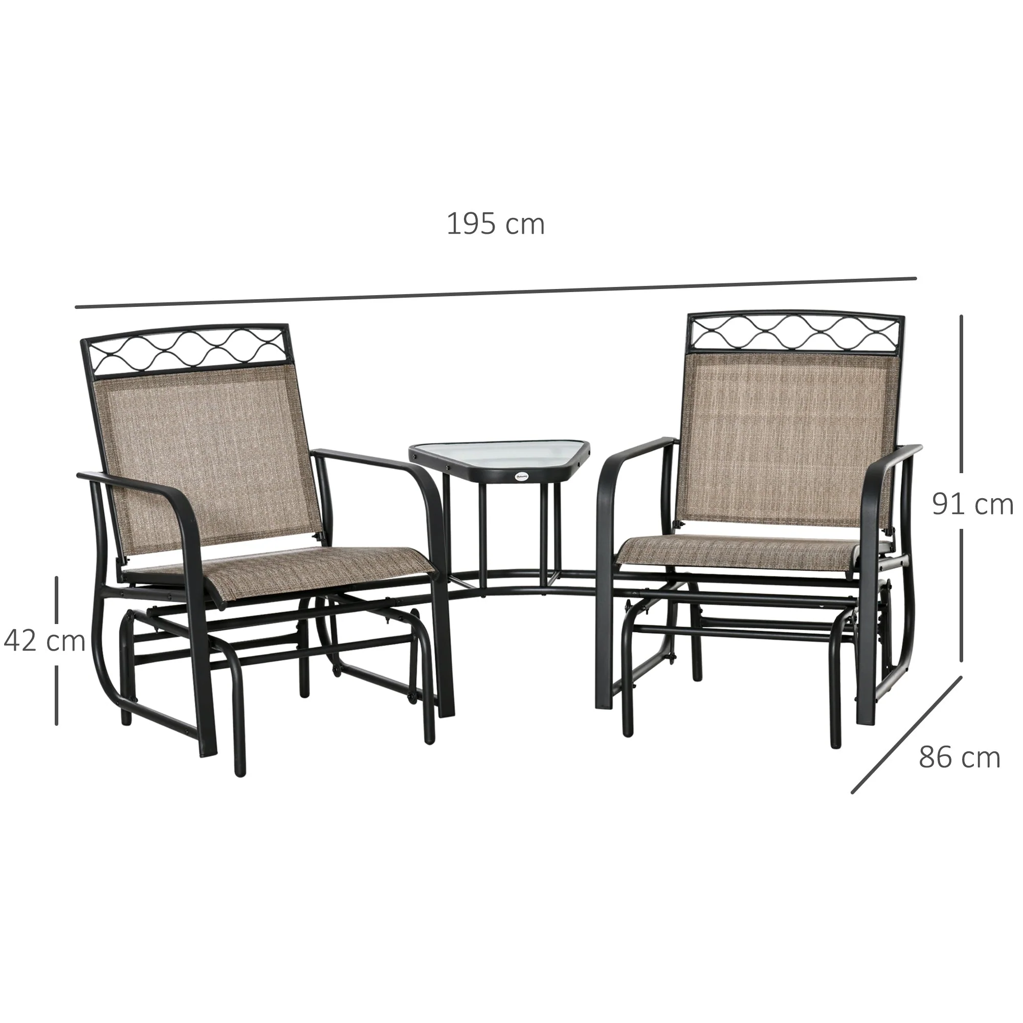 Double Outdoor Glider Chair - Image 3