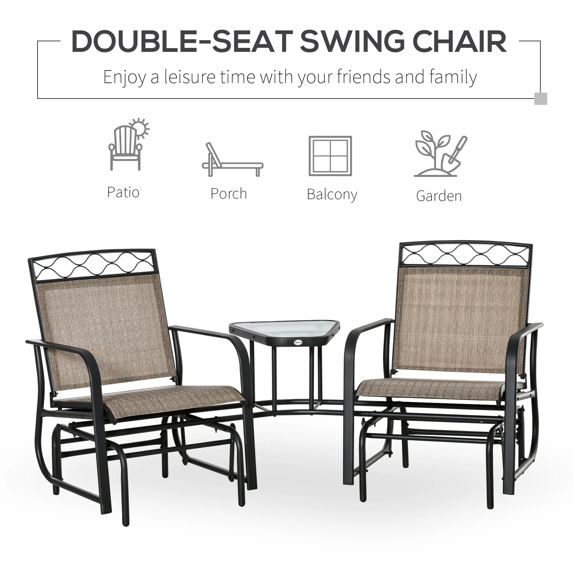 Double Outdoor Glider Chair - Image 4