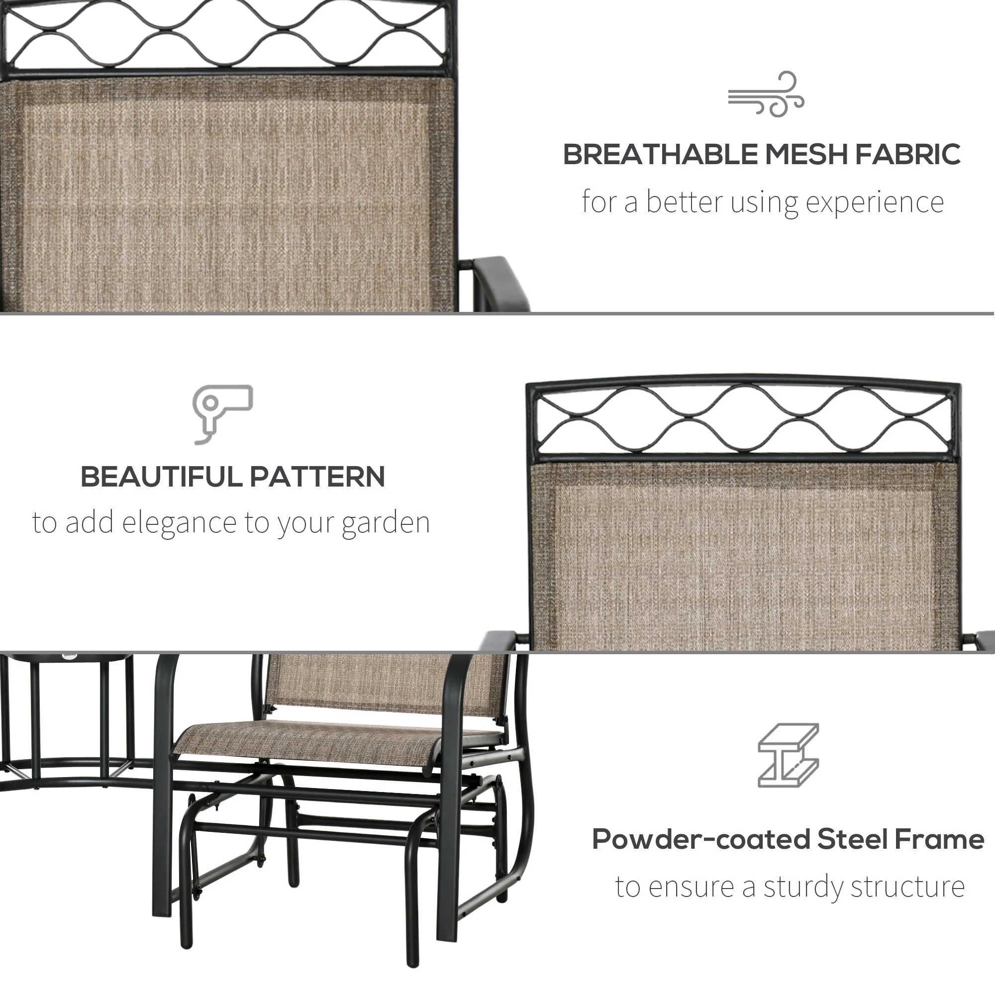 Double Outdoor Glider Chair - Image 5
