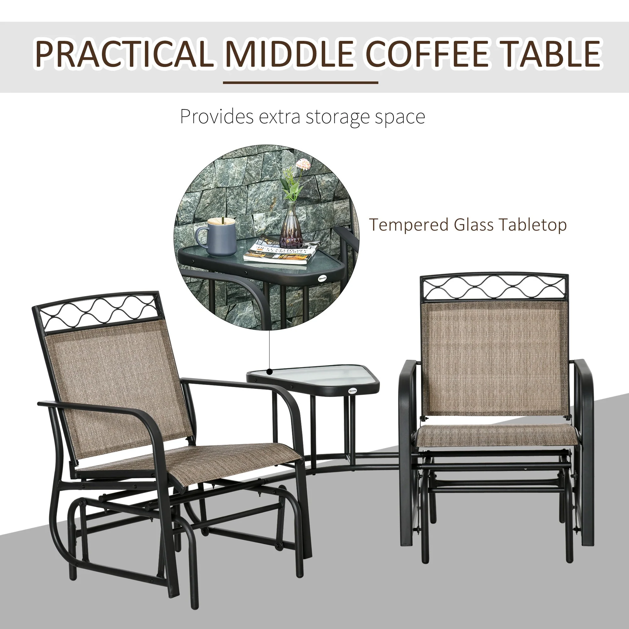 Double Outdoor Glider Chair - Image 6