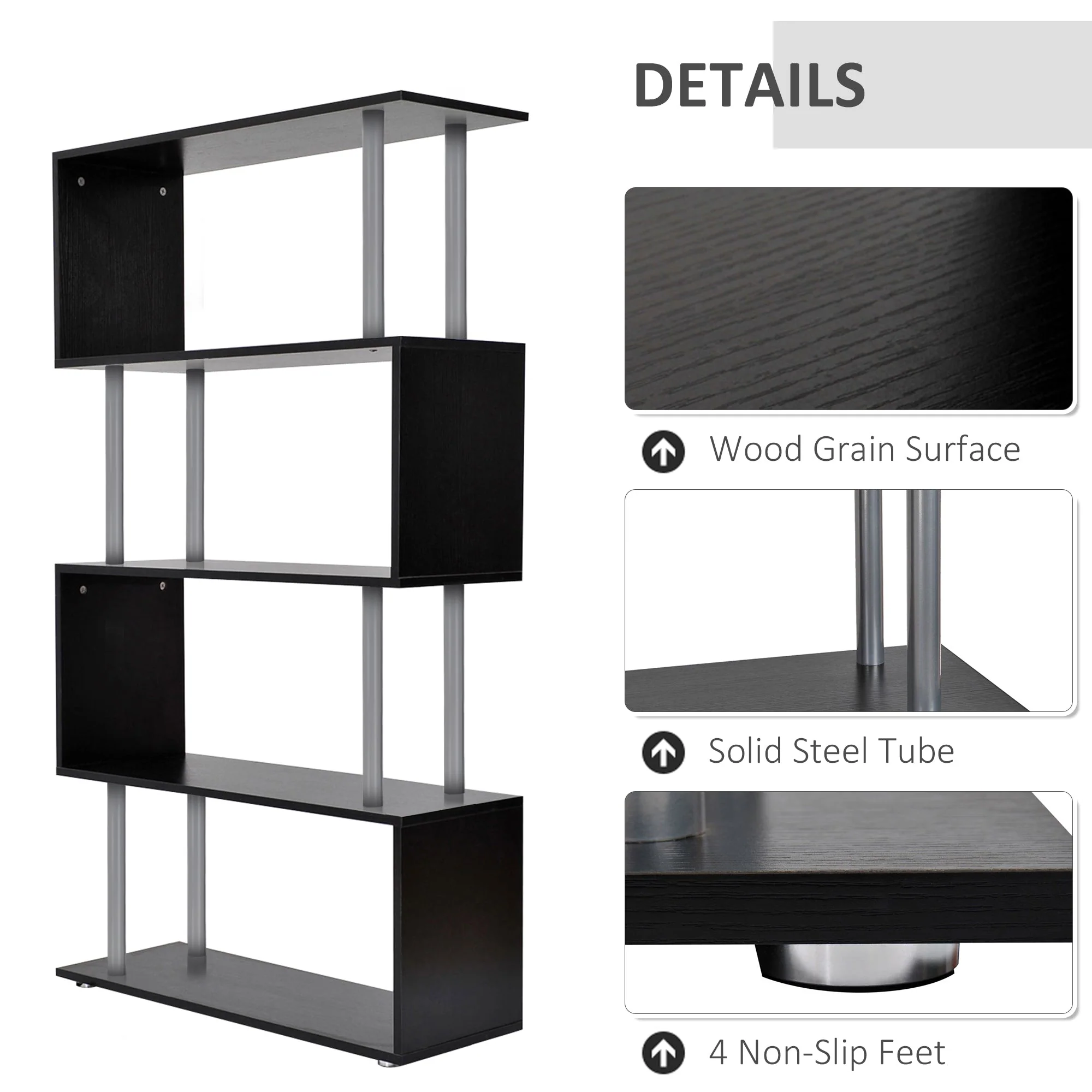 Double 'S' Shelving Unit - Black - Image 4
