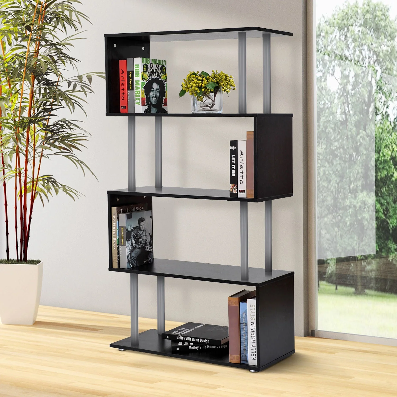 Double 'S' Shelving Unit - Black - Image 7