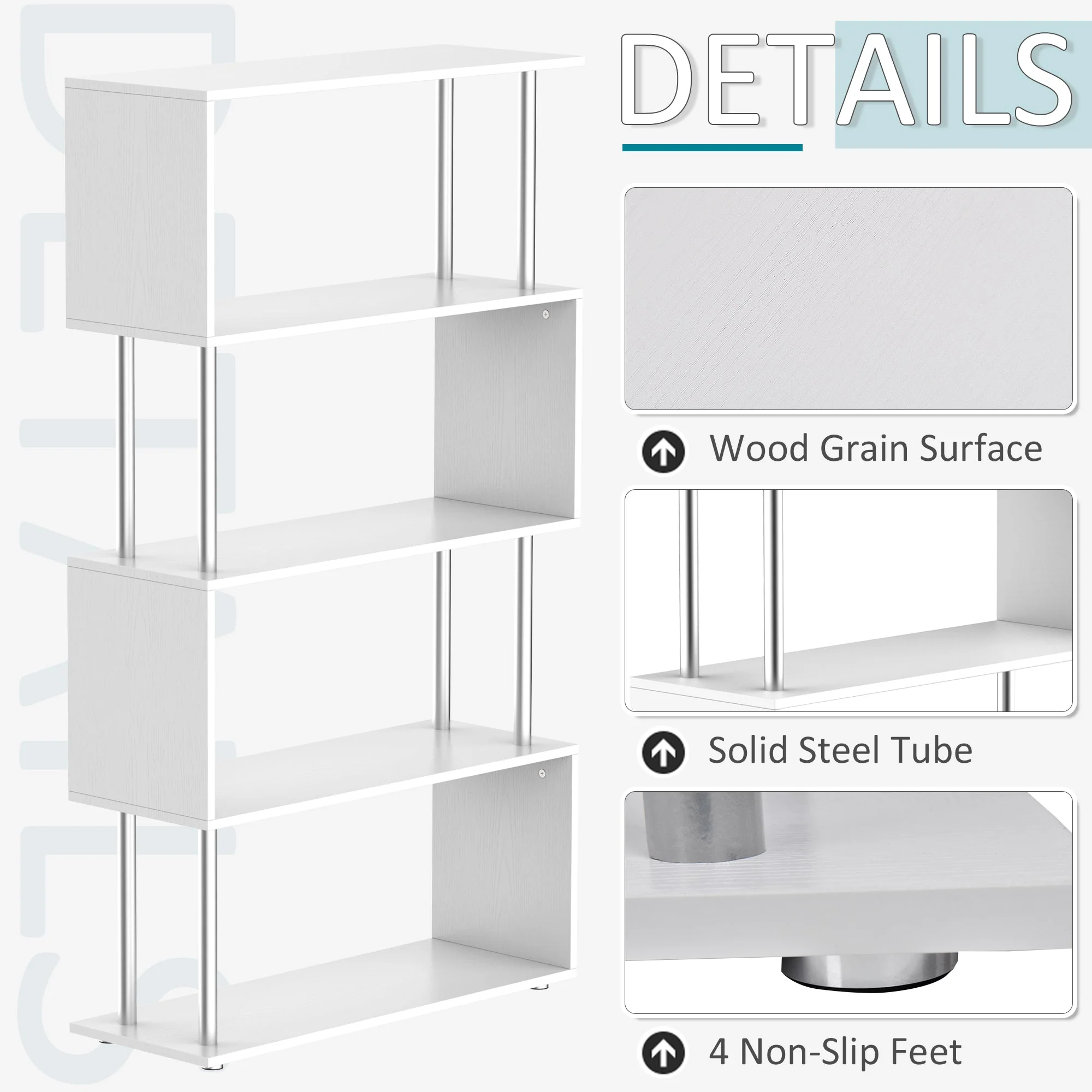 Double 'S' Shelving Unit - White - Image 5